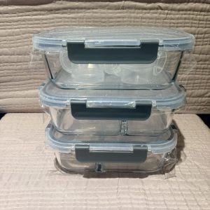 #1 9/4 Three pack glass storage containers